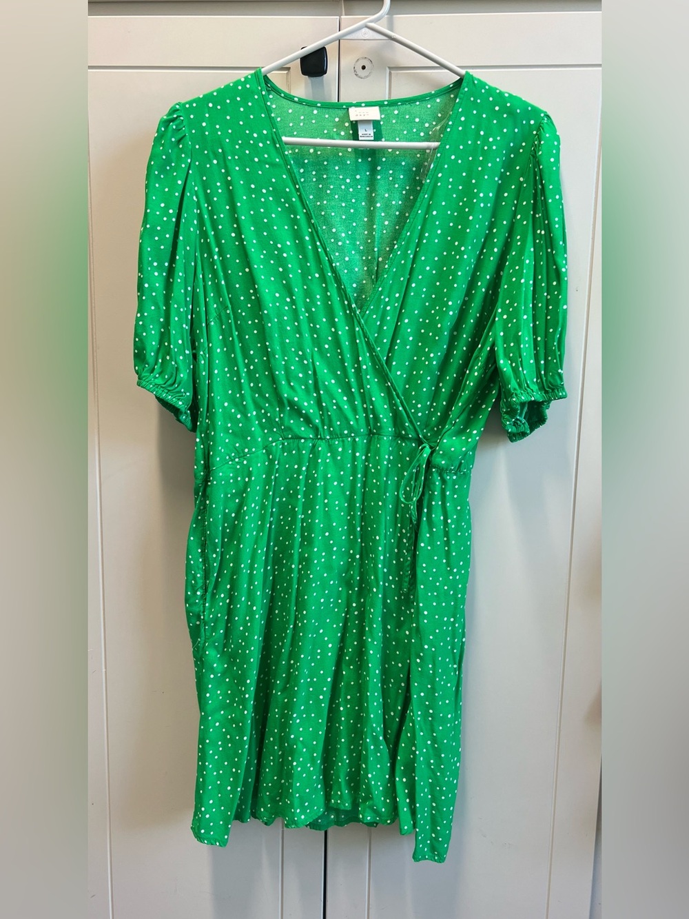 Green Polka Dot Wrap Dress